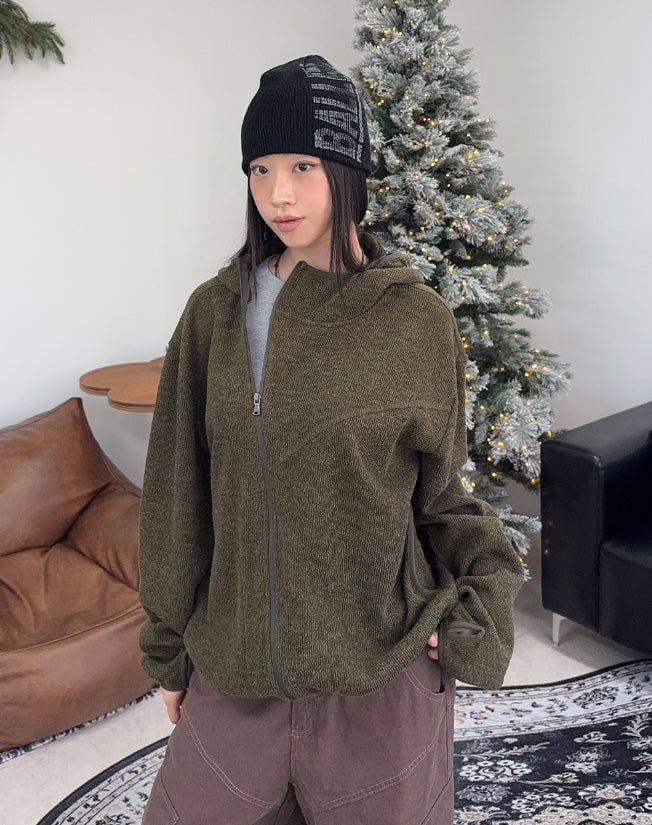 SATIIIZ（サティーズ）の「Louis Knit Hooded Zip-Up（Tops）」
