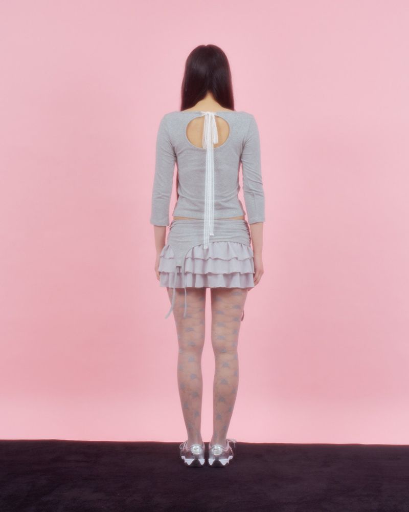 BACK RIBBON STUD T SHIRTS [3colors]