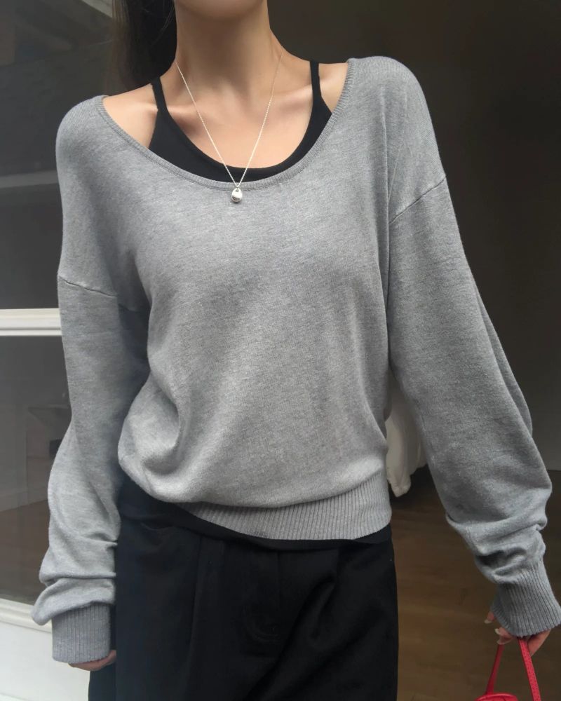 [ORIGINAL] Selly Deep U-Neck Sleeveless Set