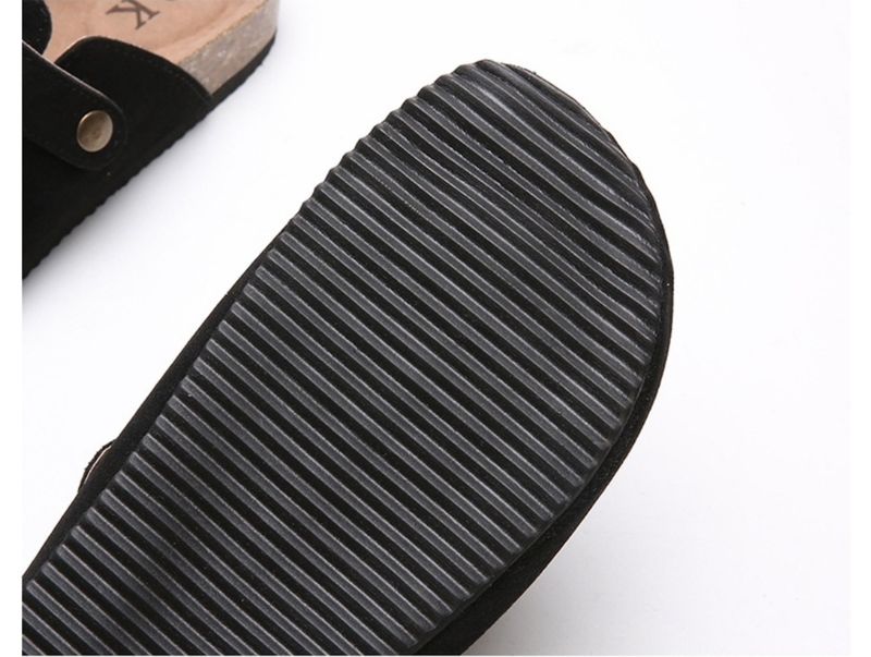 Boston Suede Buckle Slides (3c)