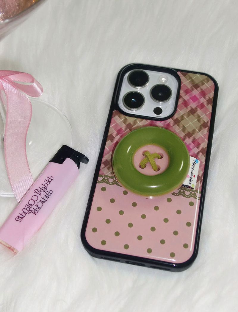 Hippy Complex（ヒッピーコンプレックス）の「【Epoxy】 ビンテージパッチケース_ピンクオリーブ（スマホグッズ/小物）」