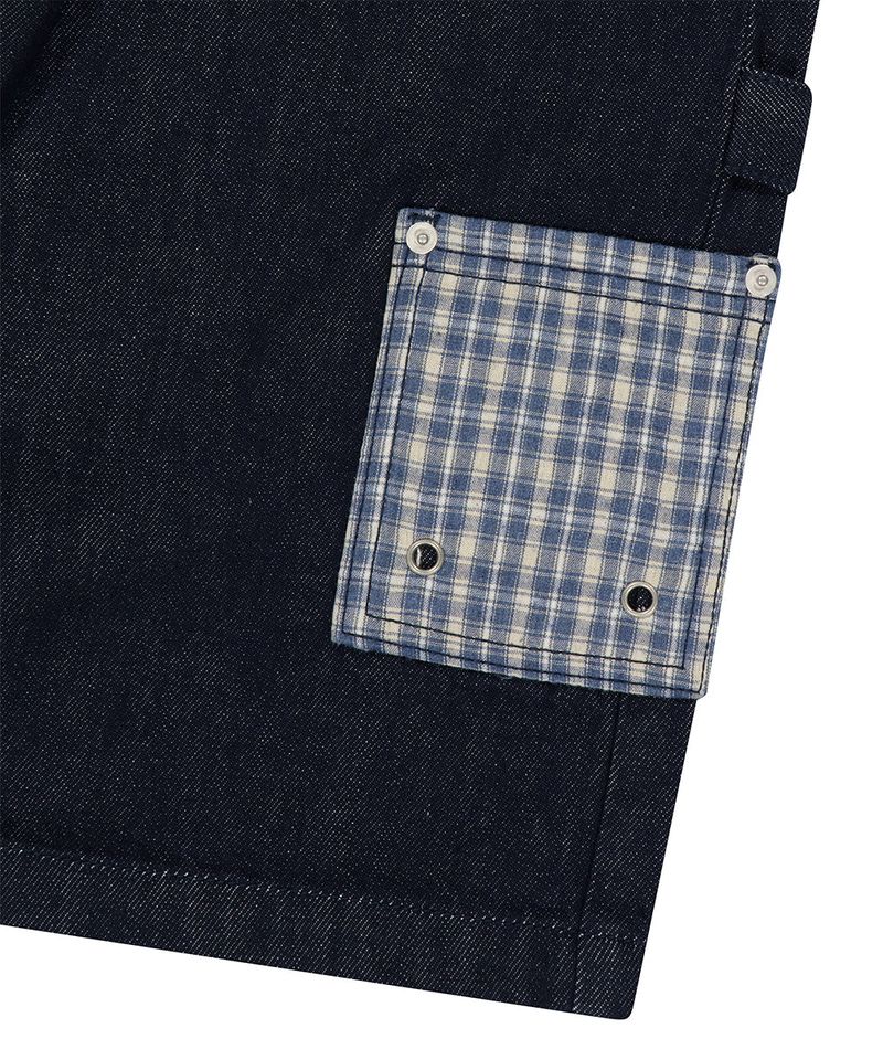 BERMUDA CHECK POCKET DENIM SHORT