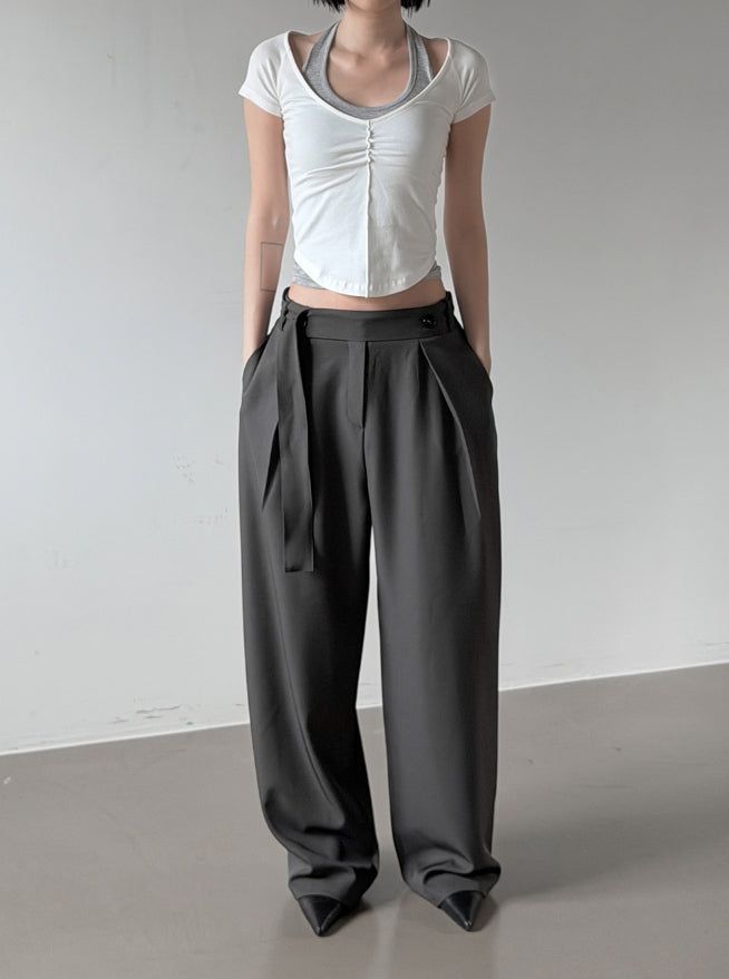 Bandell Strap Pintuck Slacks