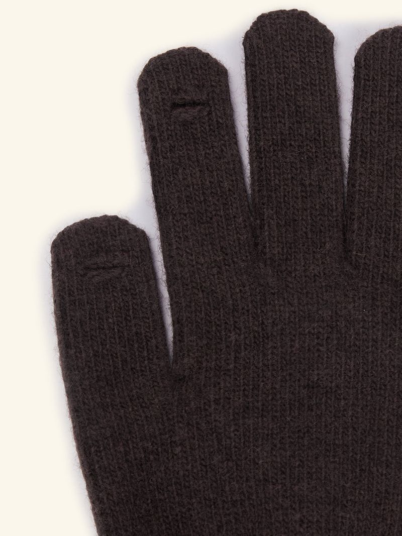 Label Finger Hole Short Glvoes