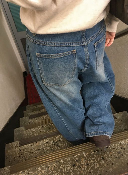 Lega Side Cut Wide Denim Pants