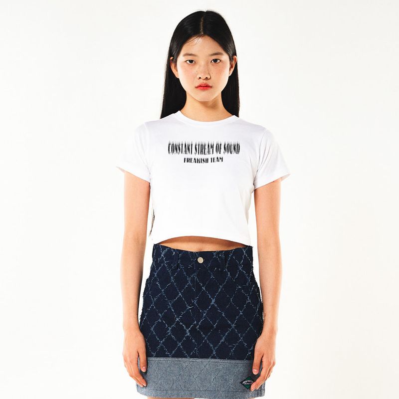 スティプル半袖クロップTシャツ