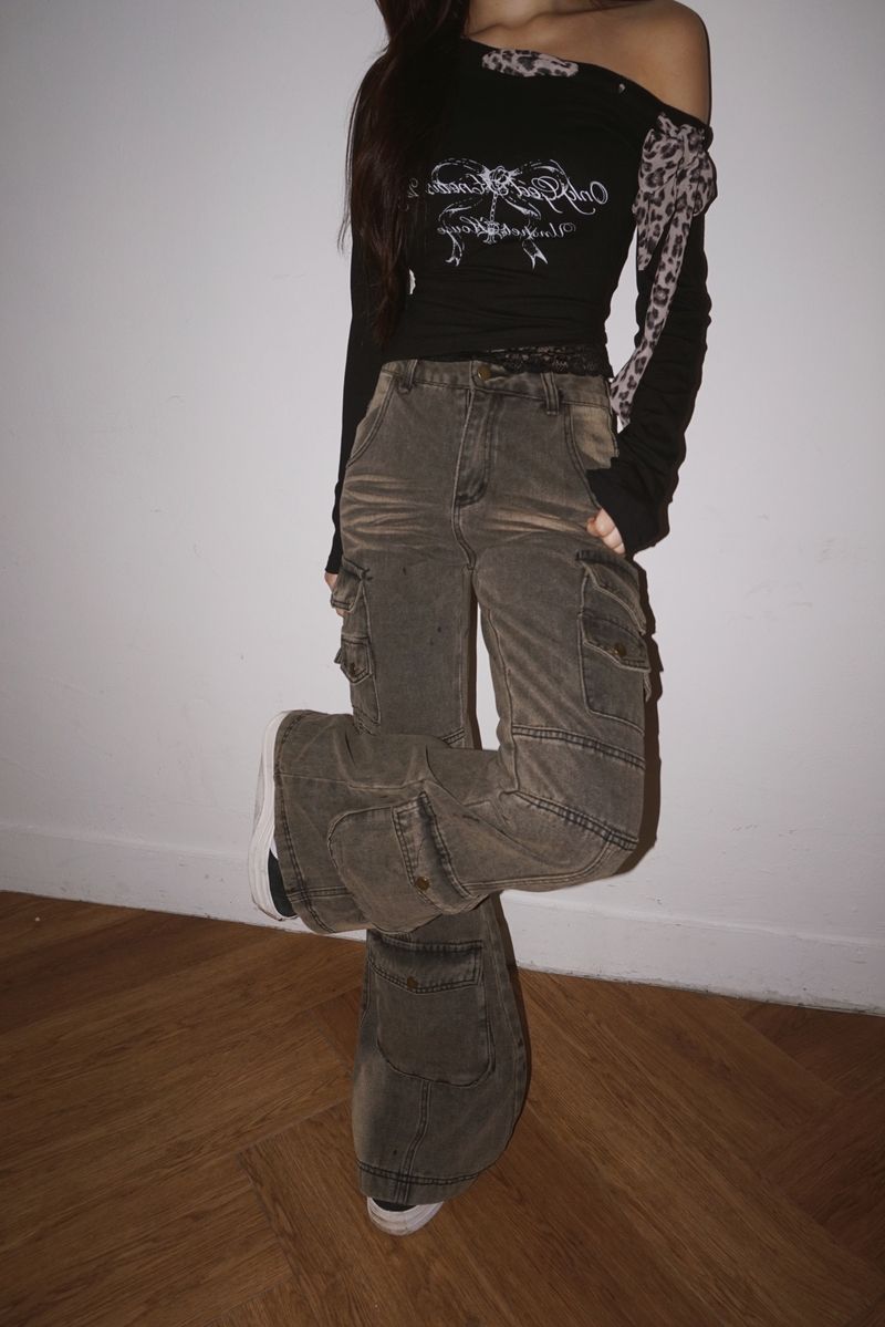 Pocket Semi Bootcut Denim Pants