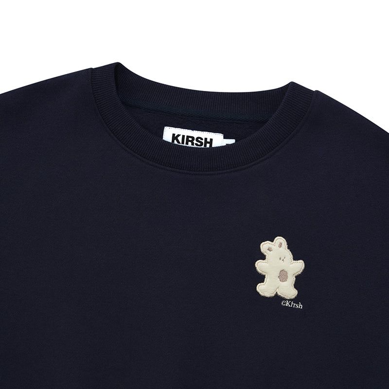 WITTY BUNNY WAPPEN CROP SWEATSHIRT [NAVY]