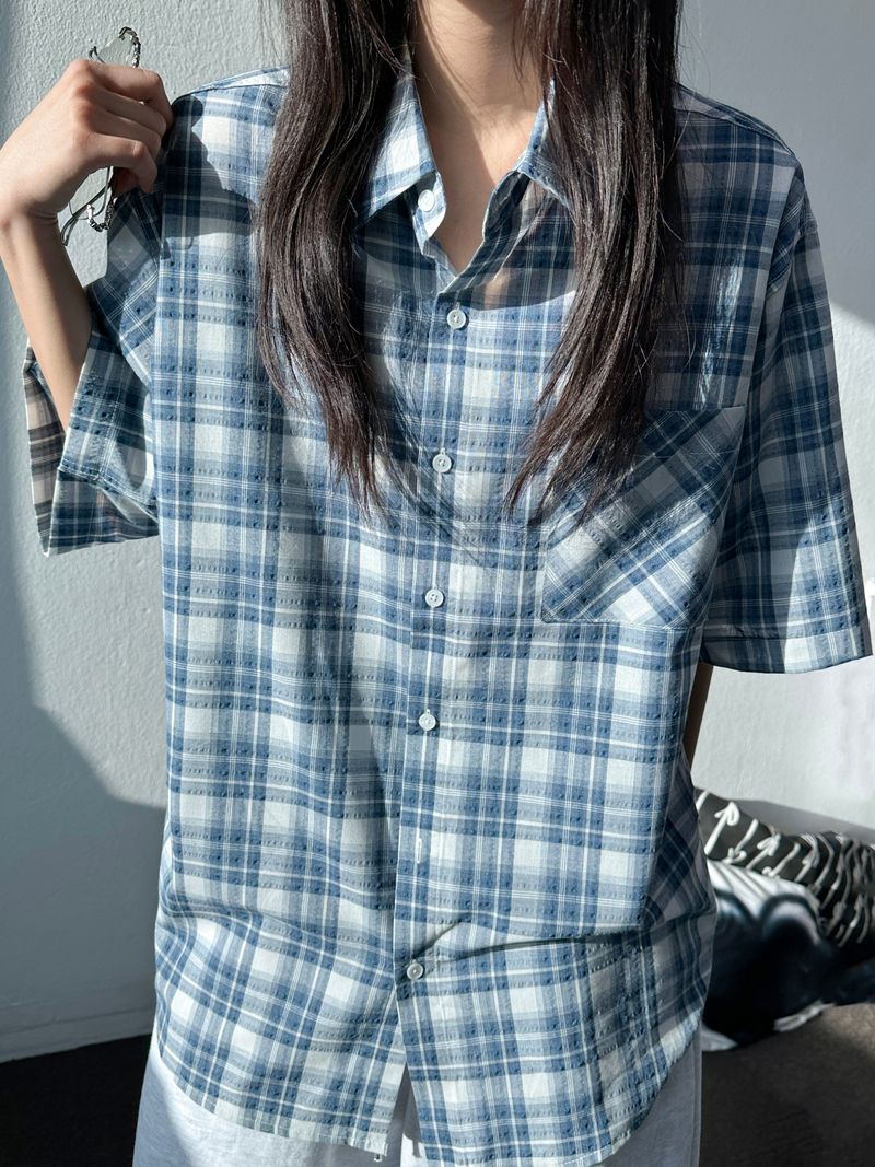 CCORTTI(コルッティ)の「Conti Linen Check Oversized Boxy Shirt 3color(Tops)」