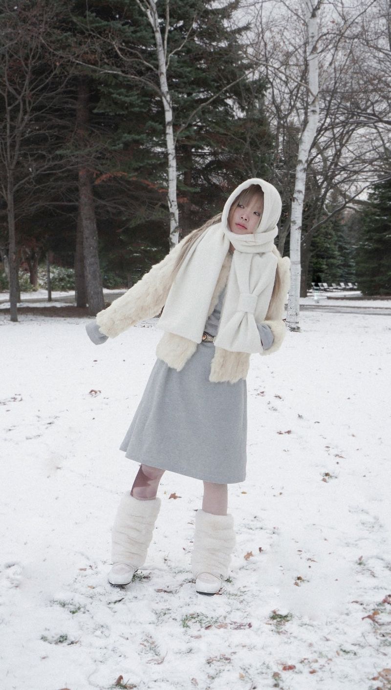 Ribbon Muffler_Fairy ivory