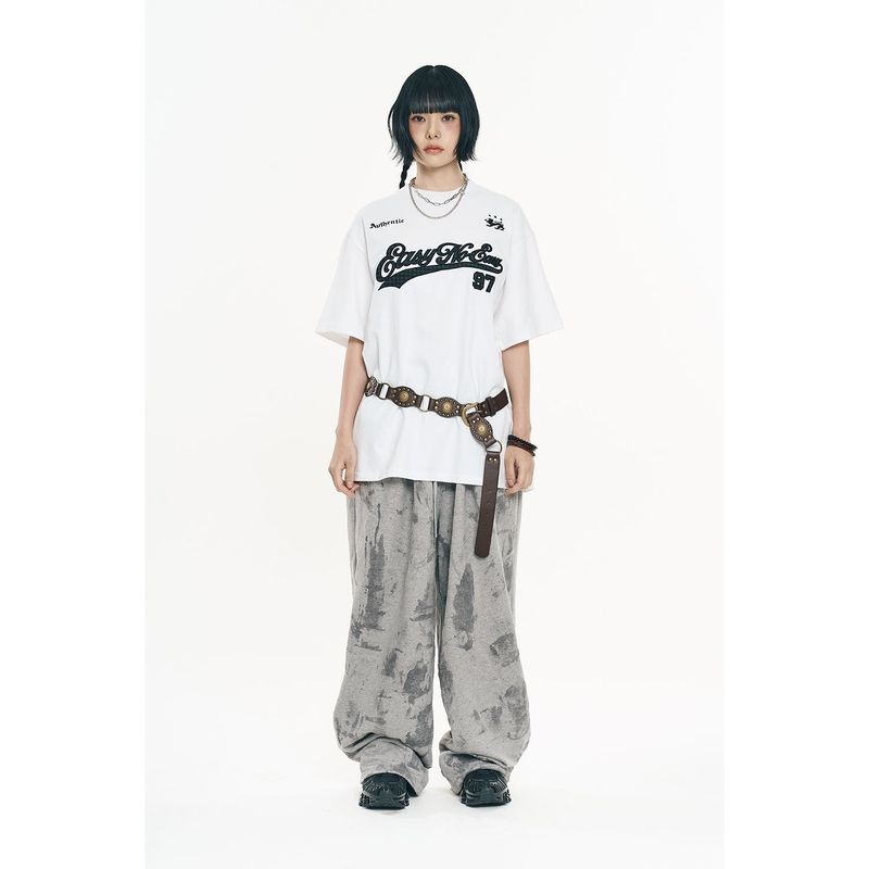 Check Applique Patch Short Sleeve - White