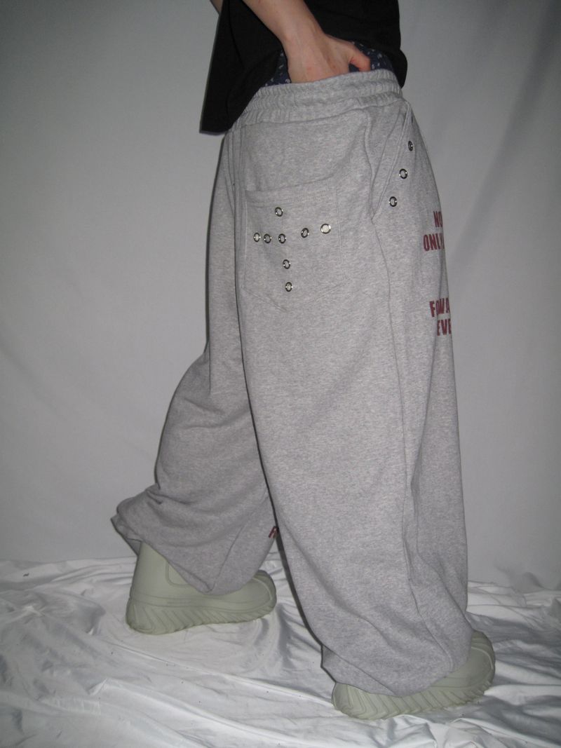 Lettering Eyelet Sweatpants(3c)
