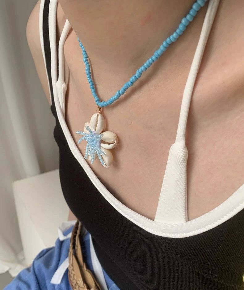 Sea@shell flower summer necklace
