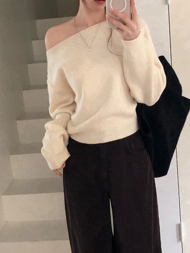 MN Daily Wool Off Shoulder Knit (4color)