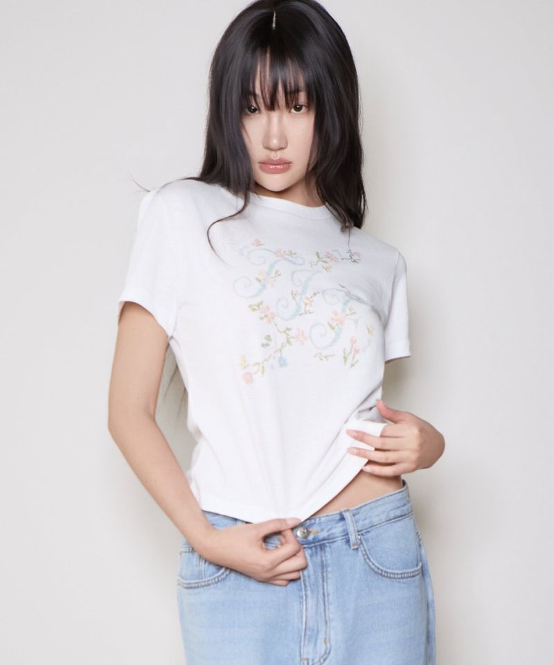 Floral Initial Tee
