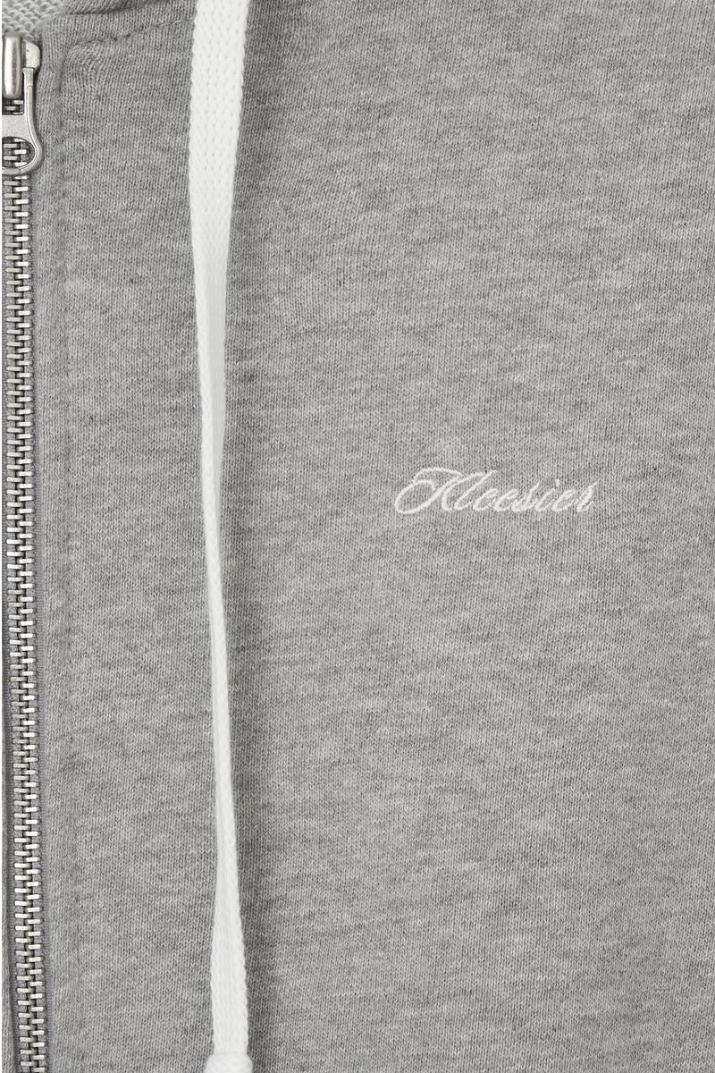 09 Numbering hooded zip-up, Gray