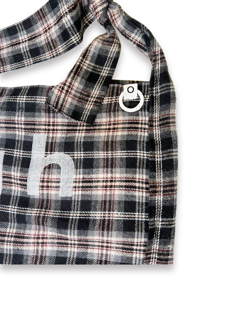 000 Design Check Tie Bag / Black