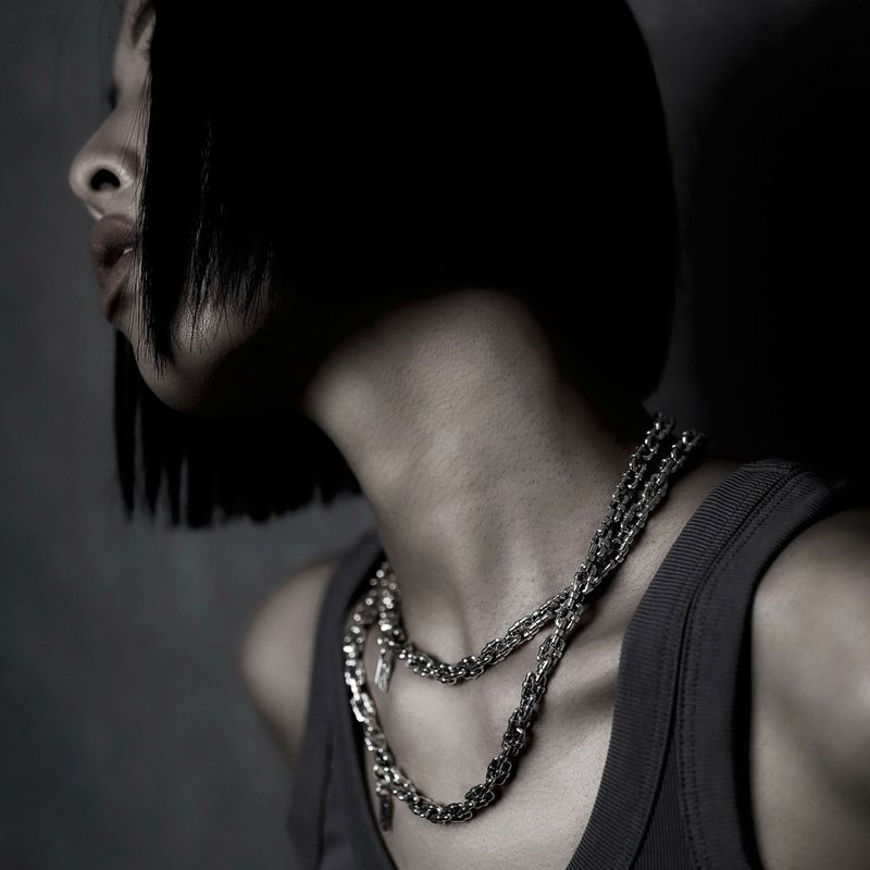 [ORDER MADE] PIPE CHAIN NECKLACE (455 mm)
