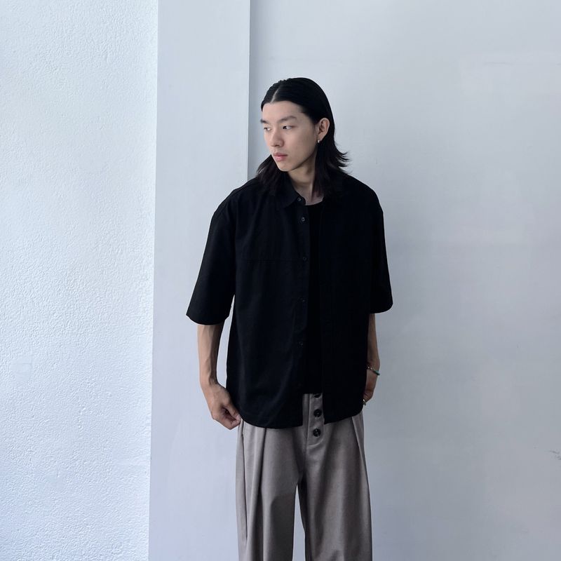 Black Line Structure Shirt