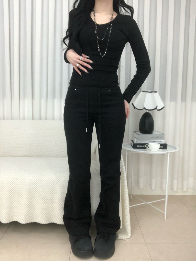 Silver Stud Bootcut Pants