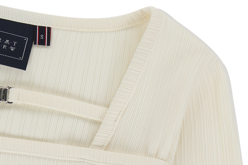 SQUARE NECK RIBBED TOP