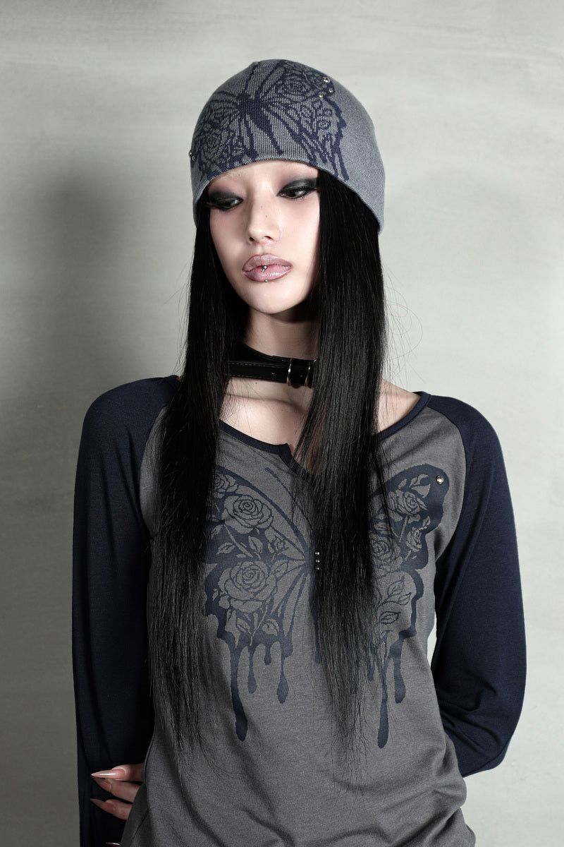 ROSE BUTTERFLY BEANIE #SKYBLUE