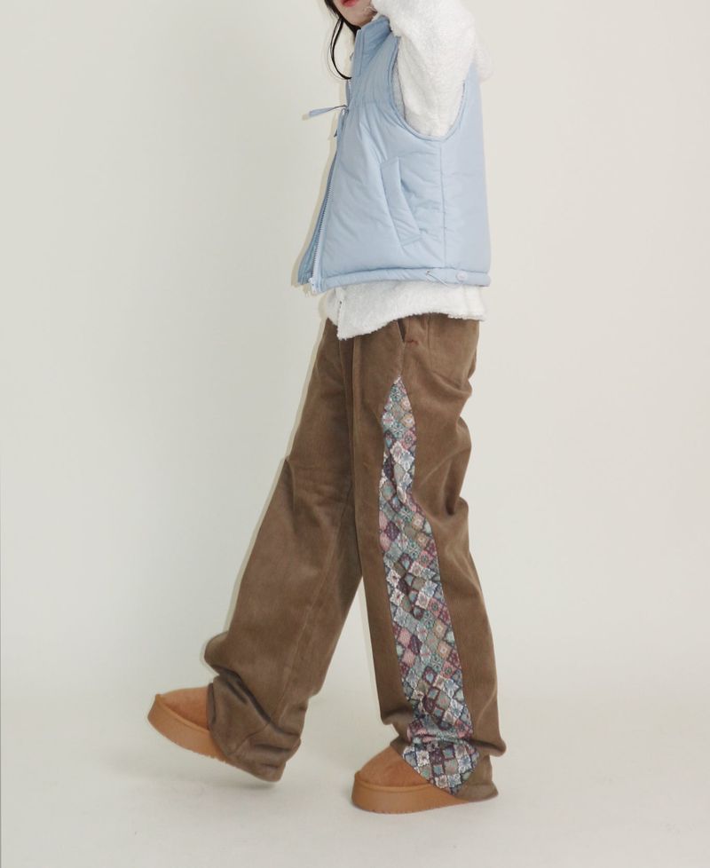 Teddy Ribbon Knot High Neck Cropped Padded Vest (6 ounces)