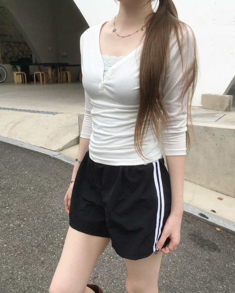 Nylon track shorts