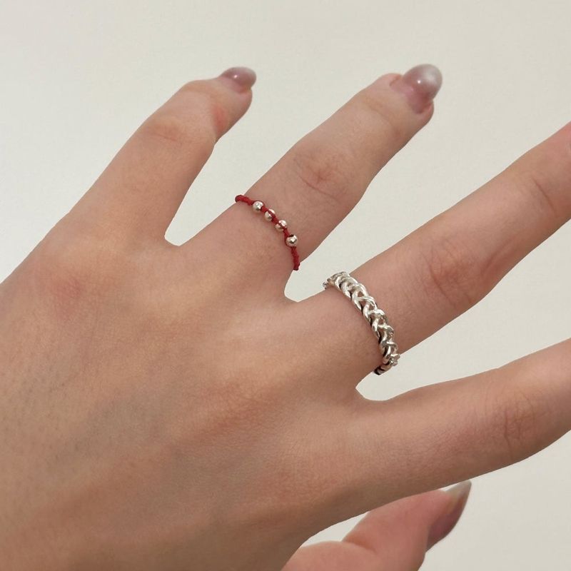 [CCNMADE][BTS V] GOOKHWA Silver Ring (Red)