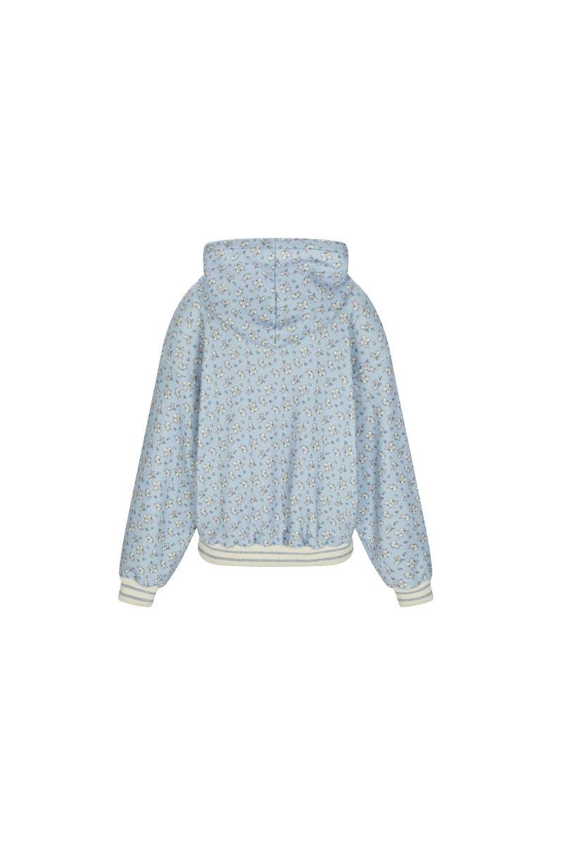 rabbit fluffy hoodie babi blue