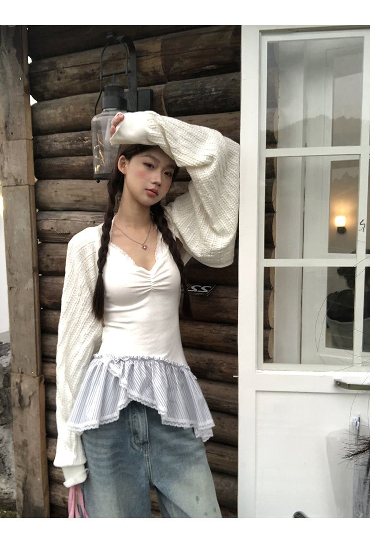 Air conditioner loose fit bolero cardigan