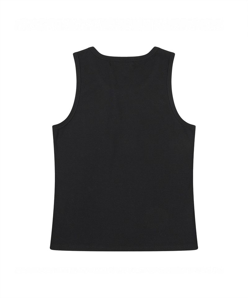 flow cotton ribbed sleeveless black