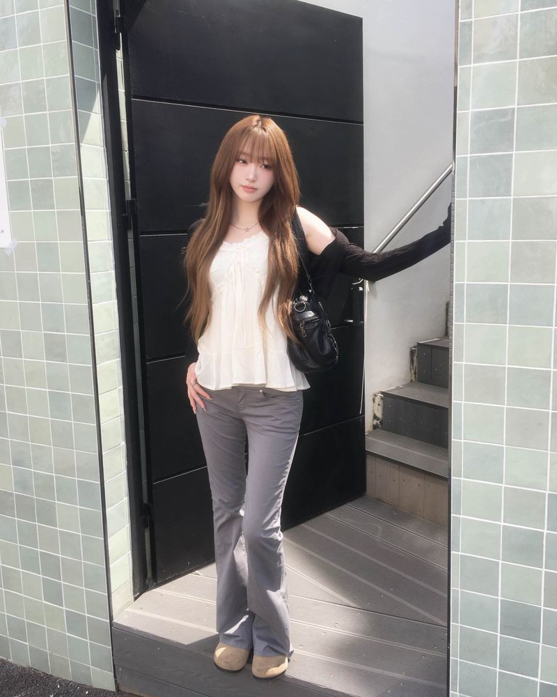 Shirring banding sapn boots cut pants