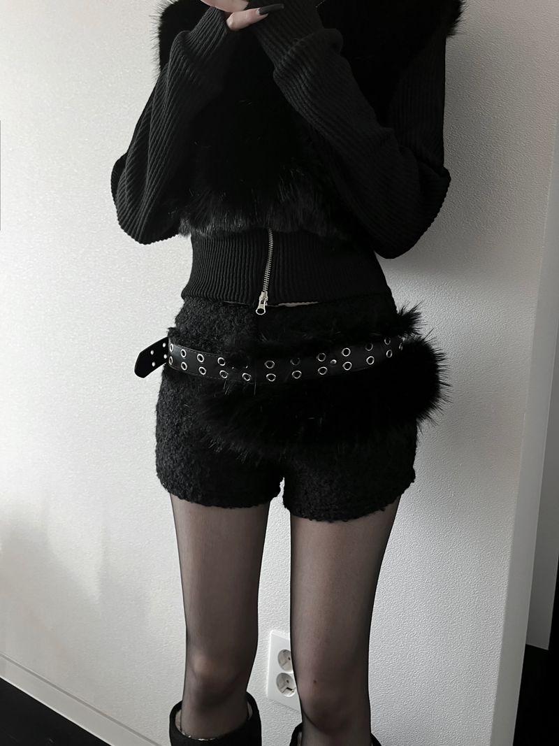 mohair micro short pants (2color)