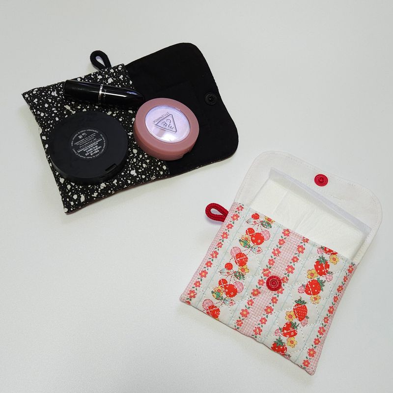Mini Snap Pouch_Quilted Heart Black