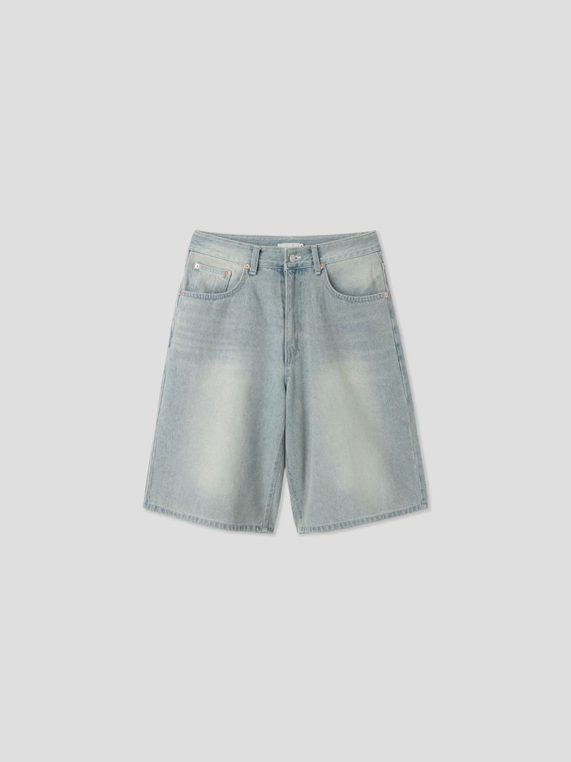 Ocean washing bermuda denim pants