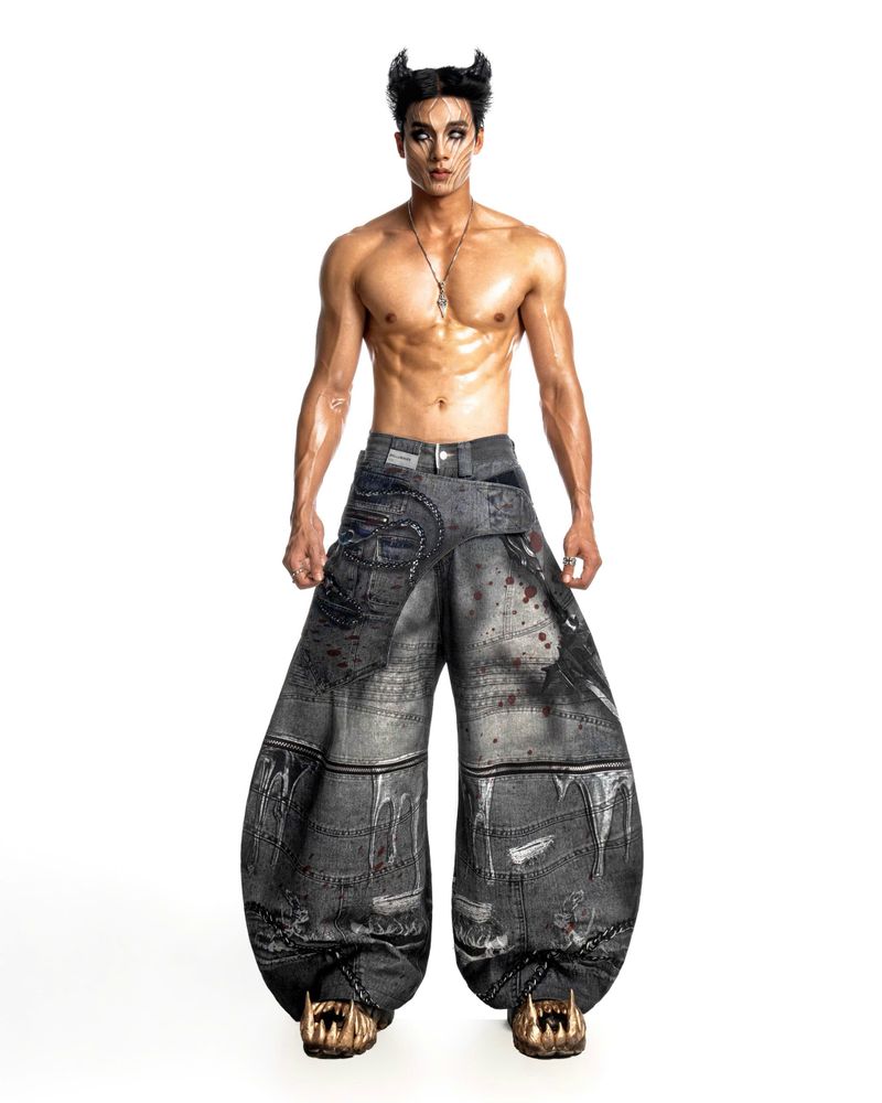 DKILLUMINATE（ディーケーイルミネイト）の「THUNDERFORGED PRINTED DENIM PANTS（Pants）」