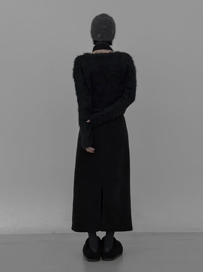 Muffler Set Sleeveless Fur Wrap Cardigan