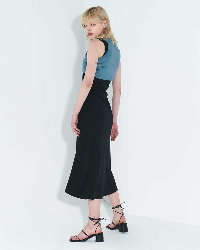 Chain Link Layered Dress _ Teal