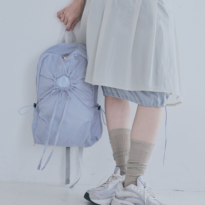 hole string po backpack (blue grey)