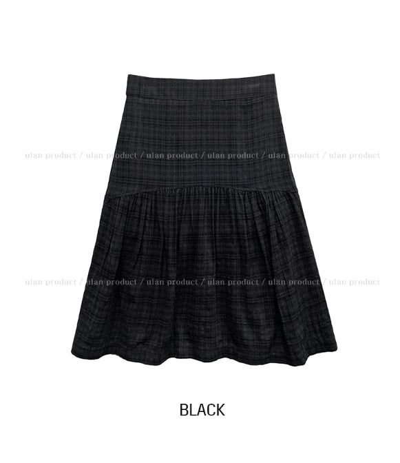 Kotori slit check midi skirt
