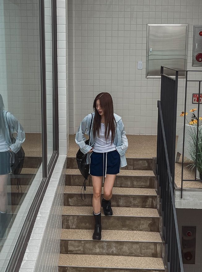 Kaya Slit Color Matching Nylon Shorts