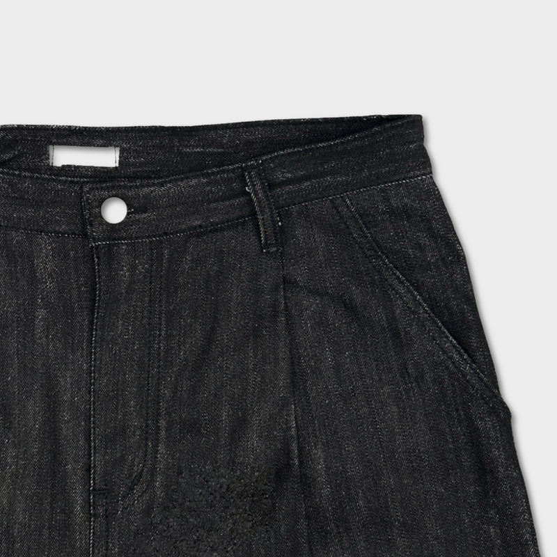DEVIVE DEEP ONE TUCK WIDE DENIM