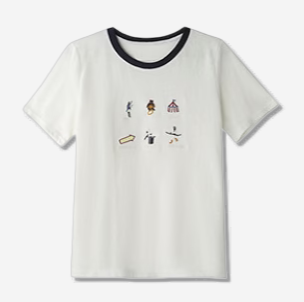 La mode MAQI（ラ モード マキ）の「Color Block Cartoon Embroidered T-Shirt（Tops）」