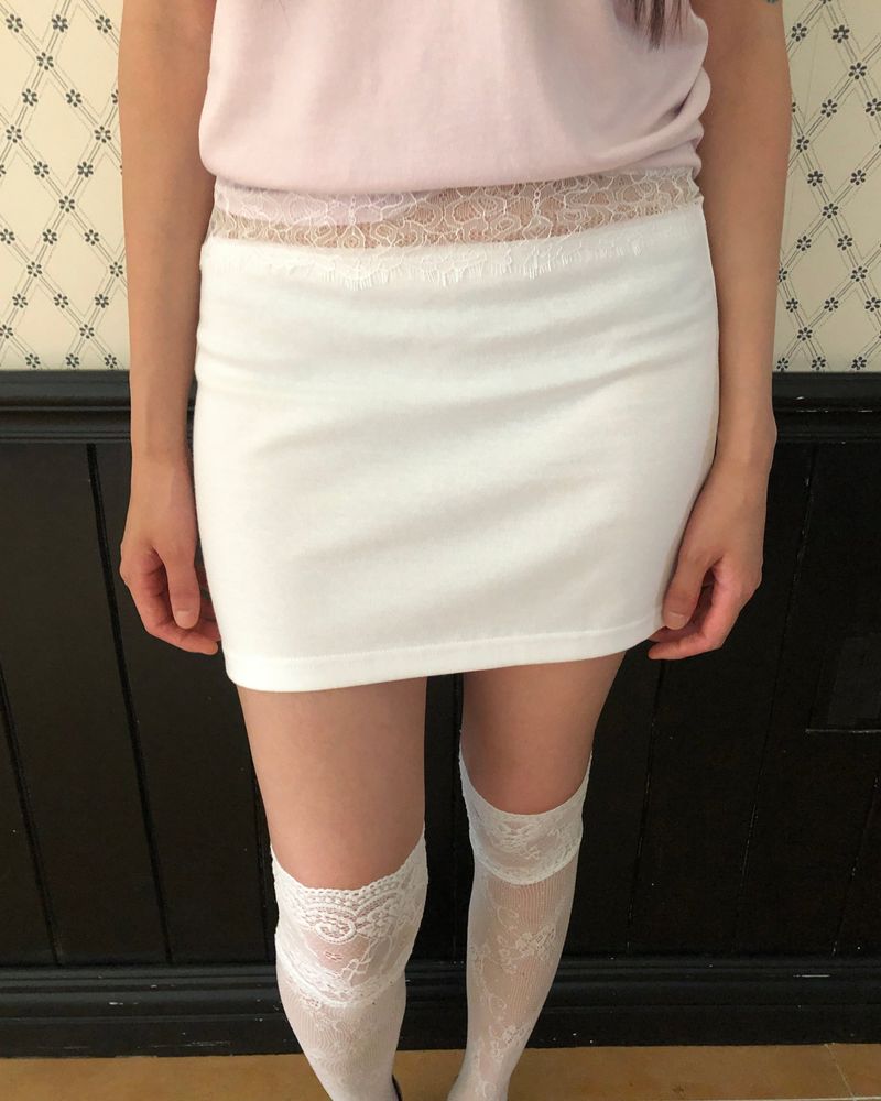 WONDER WONDER(ワンダーワンダー)の「Yaben Lace Mini Skirt(Skirts)」