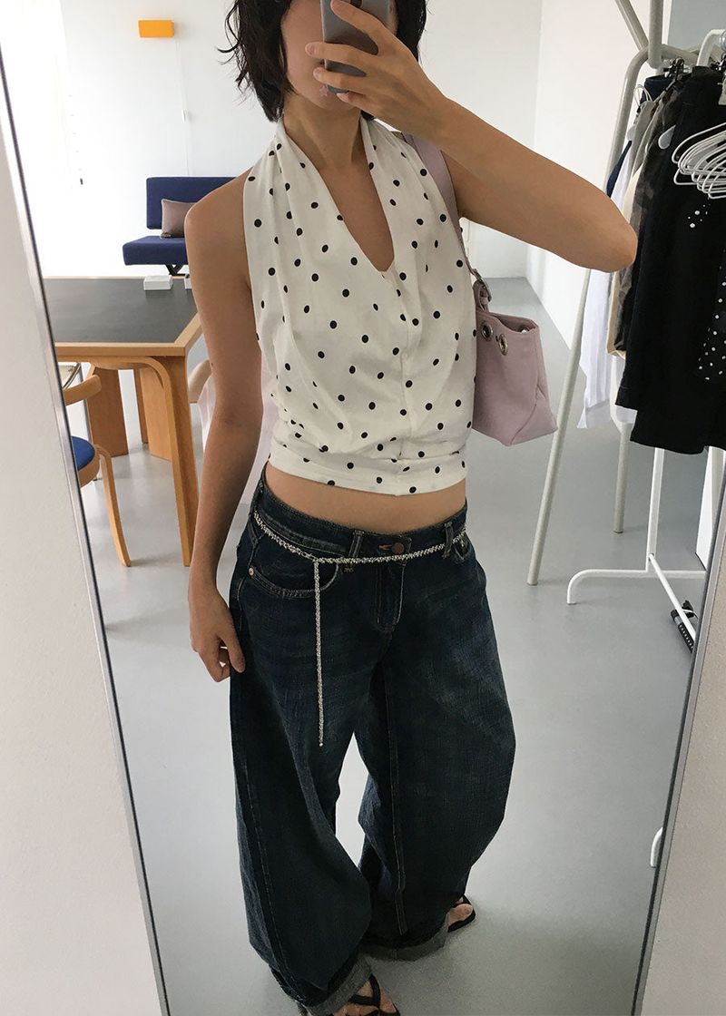 DRAPE HALTER TOP