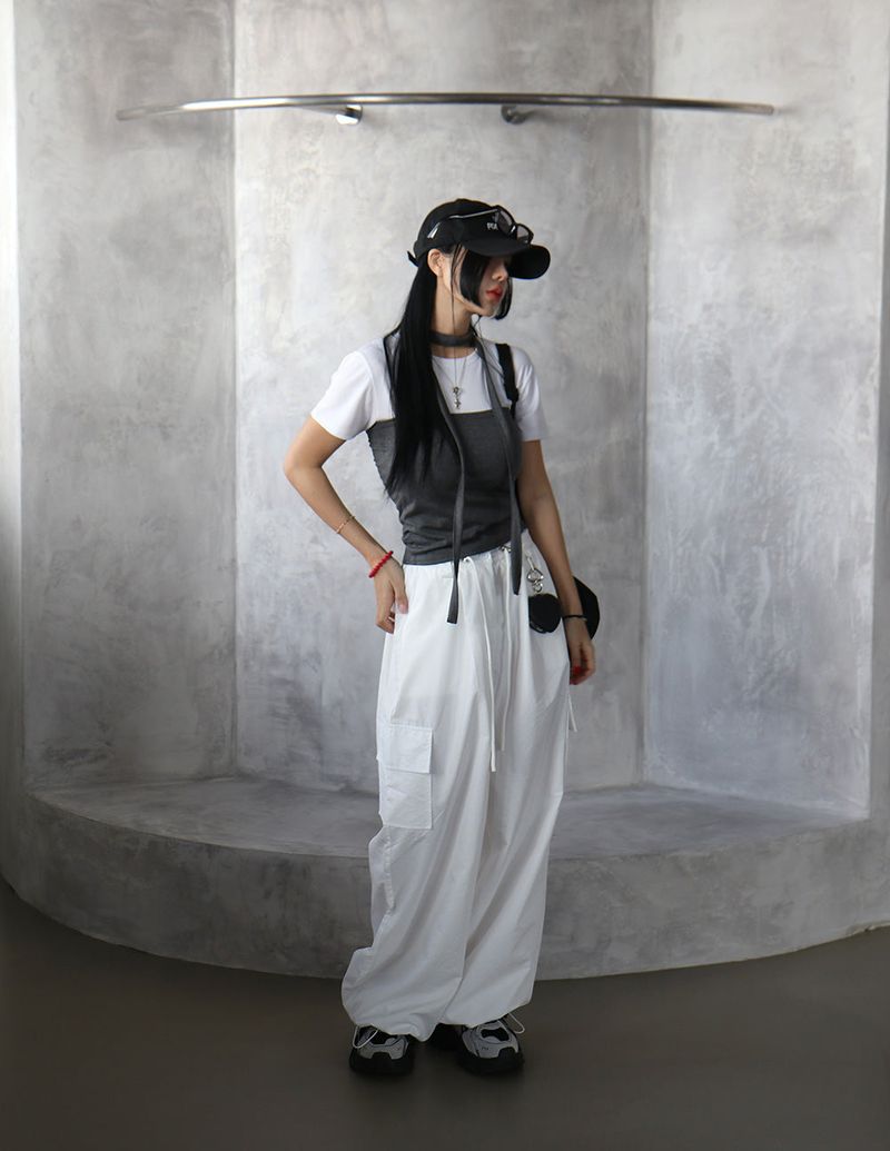 Nikki String Jogger Wide Cargo Pants