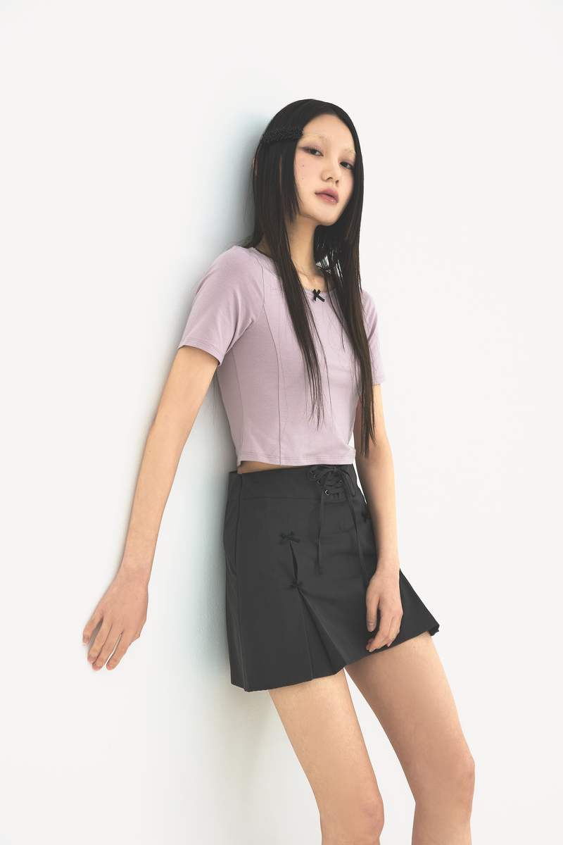 Ribbon pleats skirt
