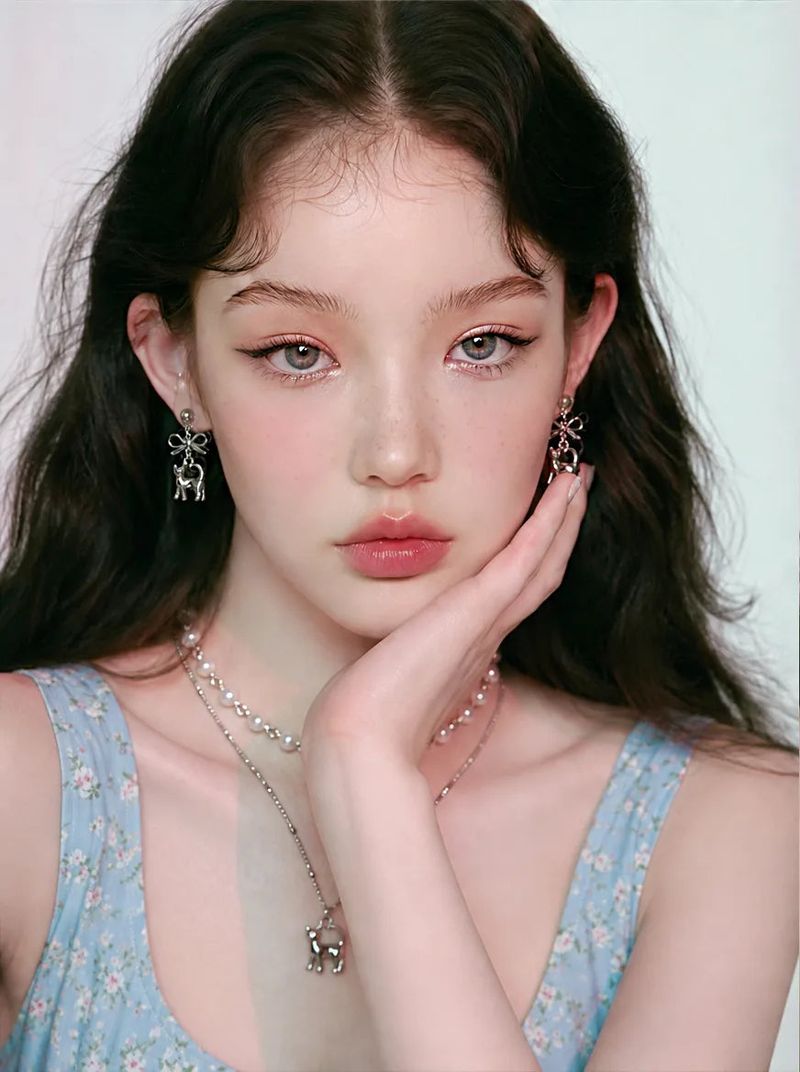 Kitty and Bow Earring - Silver Color