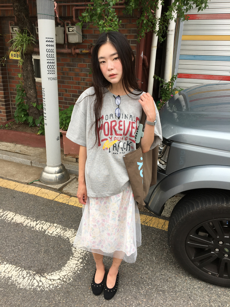 Mute Flower Midi Skirt (1color)